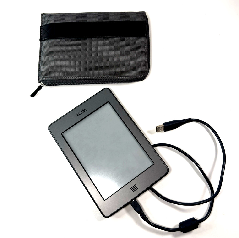 Amazon Kindle Touch Bundle 4th Gen D01200 4GB WiFi eReader Gray Tested Working